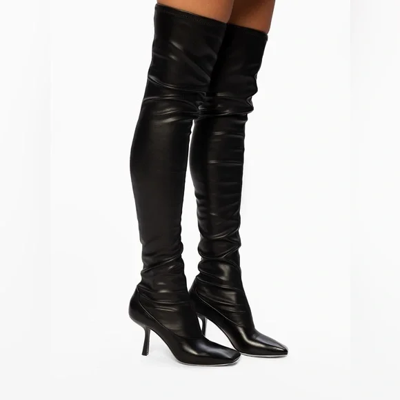 New Jimmy Choo Mire Square-Toe Thigh-High Leather Boots 38.5 $1,695 - Picture 4 of 15